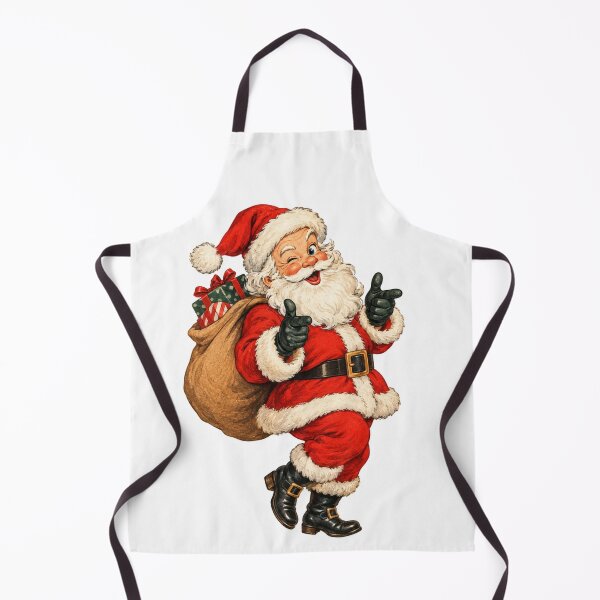 Item preview, Vintage Santa Claus Christmas Illustration – Retro Jolly Santa with Gifts designed and sold by DreamPixelPrint.