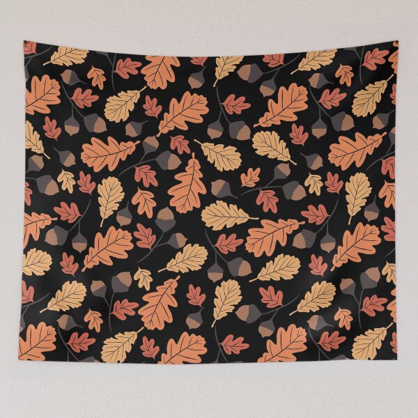 Item preview, Autumn Oak Leaves and Acorns Tapestry – Rustic Fall Woodland Pattern designed and sold by FestivityFinds.