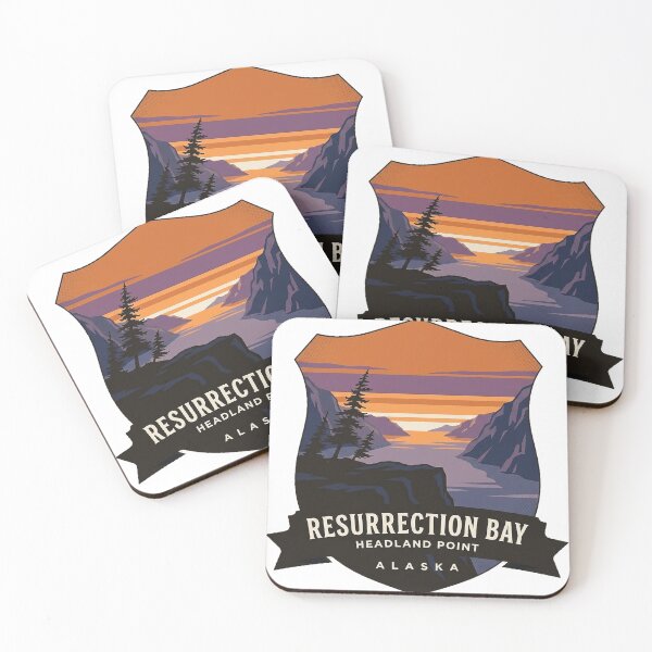 Item preview, Resurrection Bay Sunset Headland Crest Alaska Sticker designed and sold by DetourDgn.
