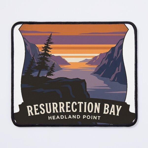 Item preview, Resurrection Bay Sunset Headland Crest Alaska Sticker designed and sold by DetourDgn.