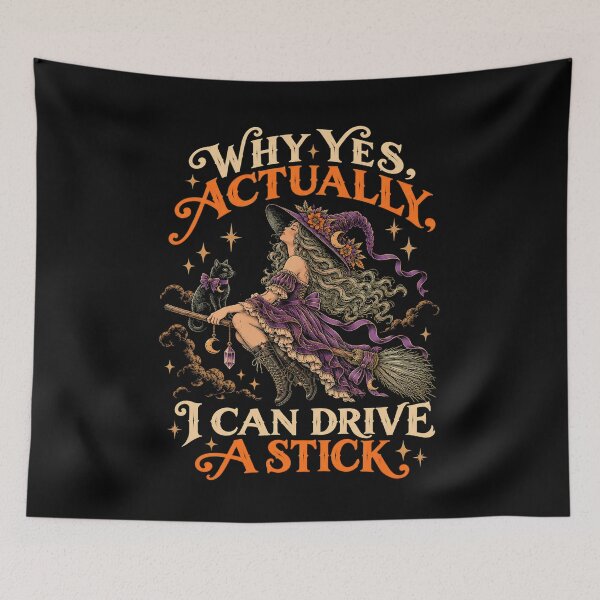 Item preview, Why Yes Actually I Can Drive A Stick Vintage Witch designed and sold by Ortigzitoun.