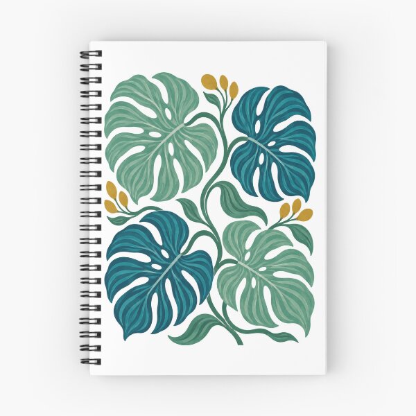 Item preview, Monstera Leaves Retro Folk Art Botanical Design designed and sold by VisualArtsOasis.