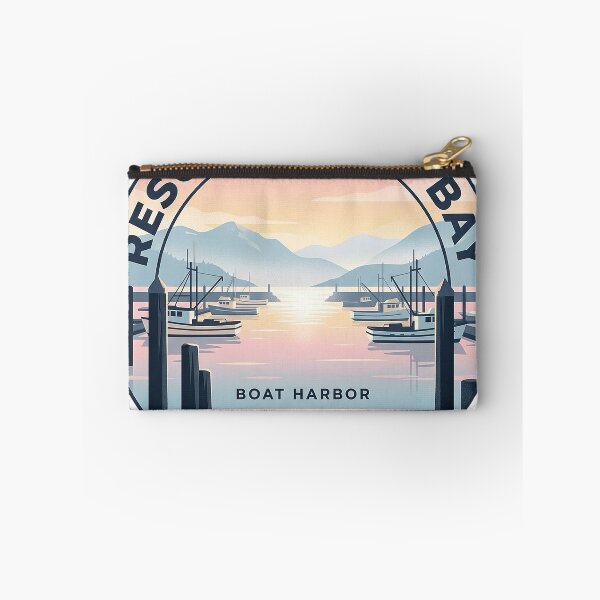 Item preview, Resurrection Bay Dawn Harbor Circle Badge Alaska Sticker designed and sold by DetourDgn.