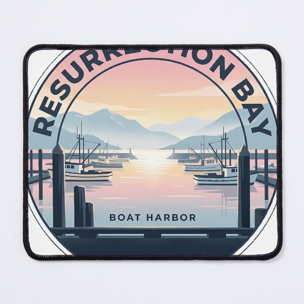 Item preview, Resurrection Bay Dawn Harbor Circle Badge Alaska Sticker designed and sold by DetourDgn.