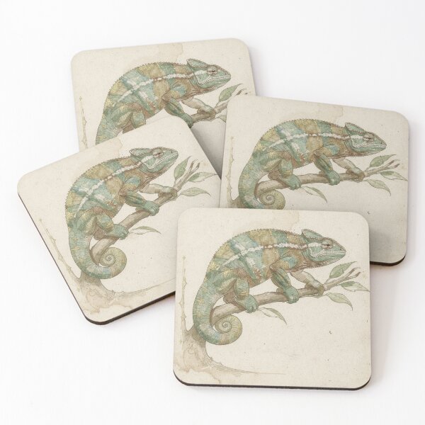 Item preview, Vintage Chameleon Herpetology Plate in Gold designed and sold by PictorialWhimsy.