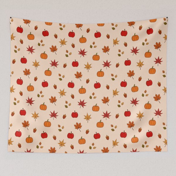 Item preview, Autumn Pumpkins Apples and Maple Leaves designed and sold by FestivityFinds.