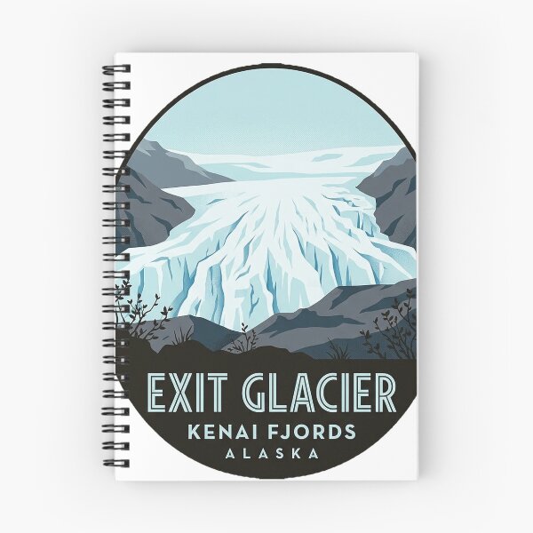 Item preview, Exit Glacier Kenai Fjords Alaska Art Deco Badge Sticker designed and sold by DetourDgn.
