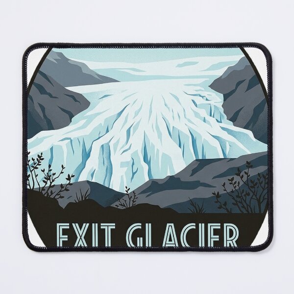 Item preview, Exit Glacier Kenai Fjords Alaska Art Deco Badge Sticker designed and sold by DetourDgn.