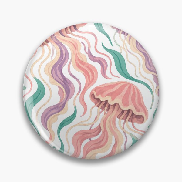 Item preview, Jellyfish Retro Folk Art Nature Design designed and sold by VisualArtsOasis.