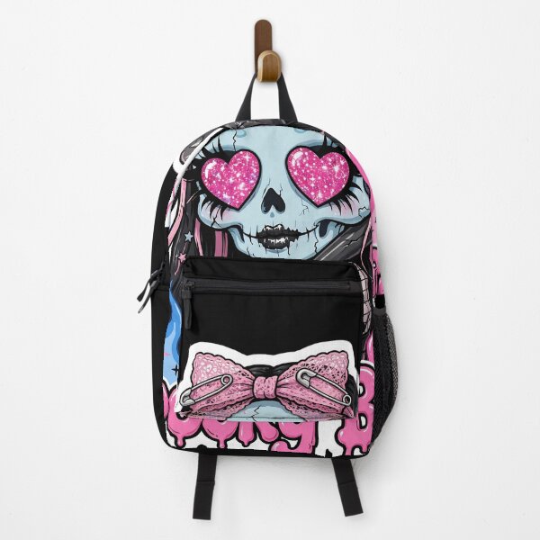 Item preview, Spooky Babe - Edgy Pastel Goth Skull With Bow And Blue Flames designed and sold by HealingEraInk.