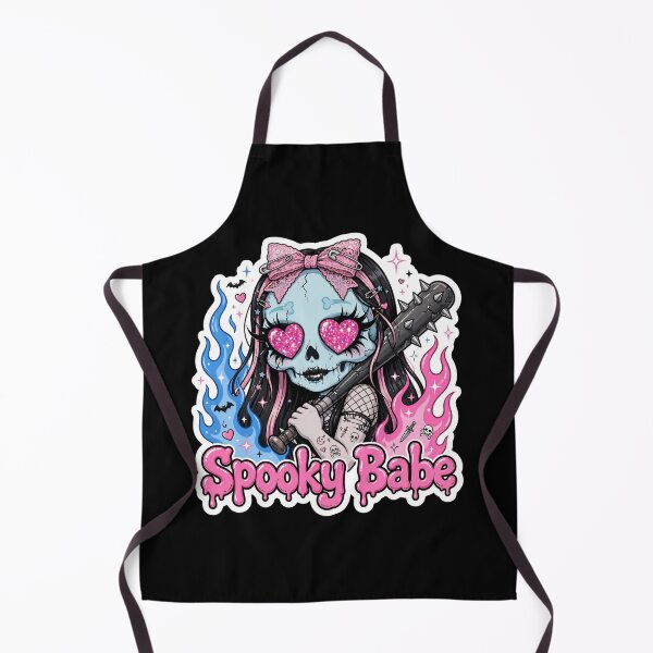 Item preview, Spooky Babe - Edgy Pastel Goth Skull With Bow And Blue Flames designed and sold by HealingEraInk.