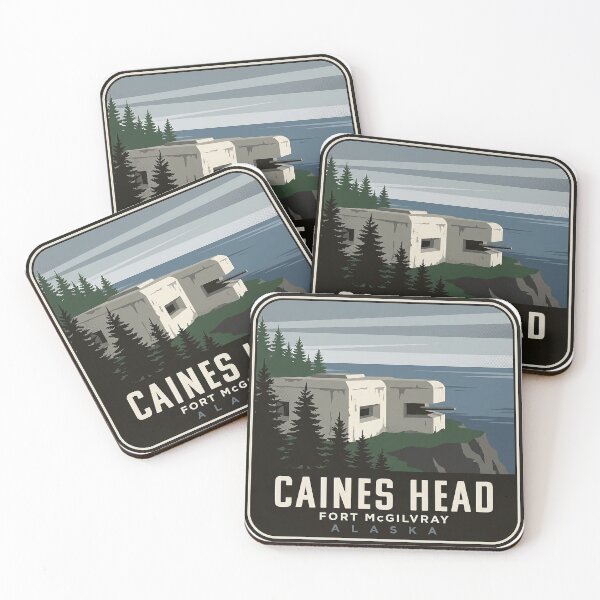 Item preview, Caines Head Fort McGilvray Resurrection Bay Alaska Sticker designed and sold by DetourDgn.