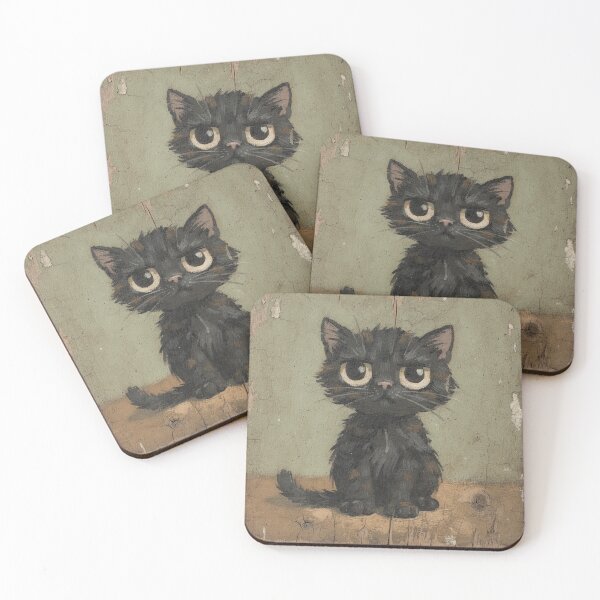 Item preview, Startled Black Kitten designed and sold by PictorialWhimsy.