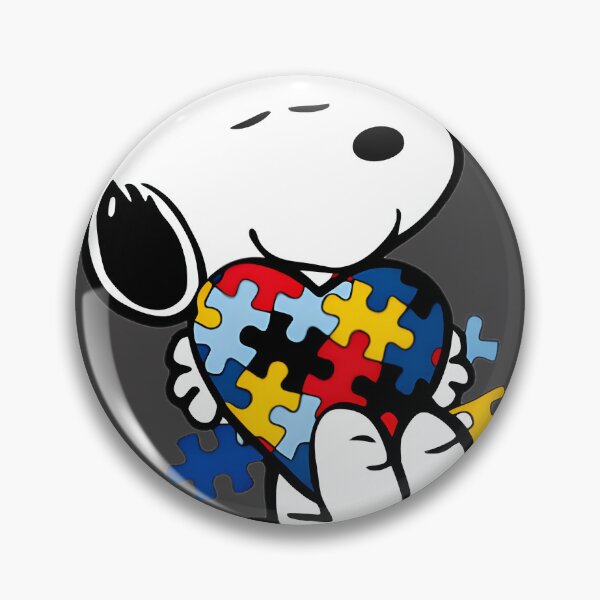 Item preview, Cute Snoopy Autism Puzzle Heart Design for Autism Awareness Support designed and sold by clockneck.