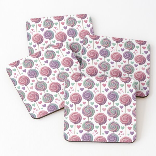 Item preview, Sweet Lollipop and Hearts Seamless Pattern Design designed and sold by KRStyleClub.
