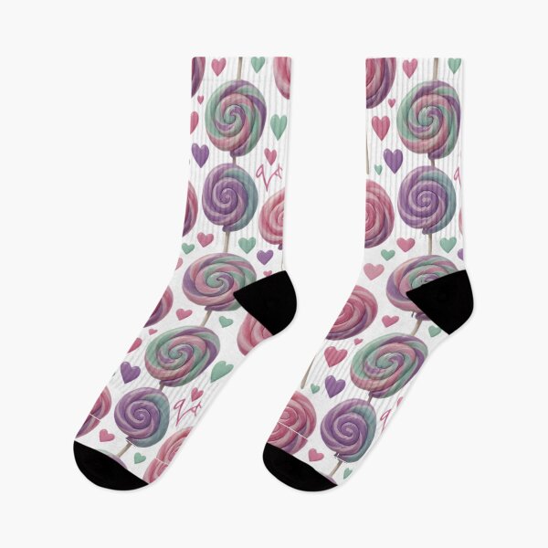 Item preview, Sweet Lollipop and Hearts Seamless Pattern Design designed and sold by KRStyleClub.