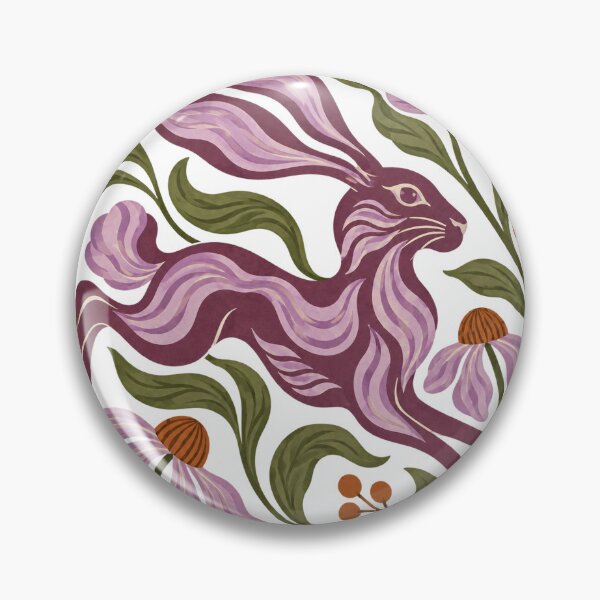 Item preview, Leaping Hare Retro Folk Art Nature Design designed and sold by VisualArtsOasis.