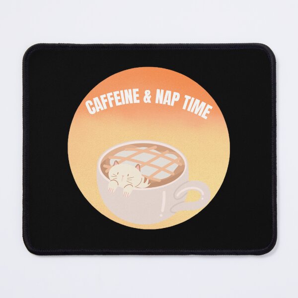 Item preview, Caffeine and Nap Time Funny Cat Coffee Retro Sunset designed and sold by CreativeOlga.
