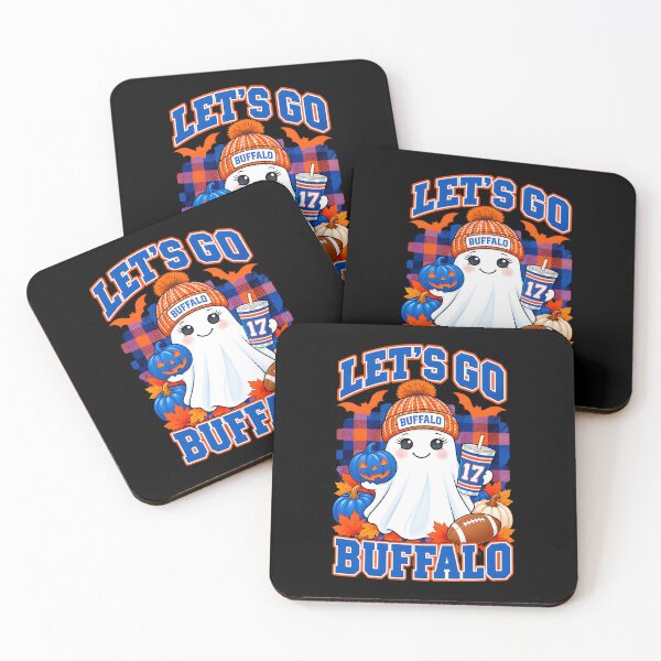 Item preview, Let's Go Buffalo Halloween Football Ghost Fan designed and sold by ostenlee.