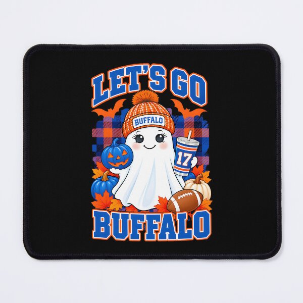 Item preview, Let's Go Buffalo Halloween Football Ghost Fan designed and sold by ostenlee.