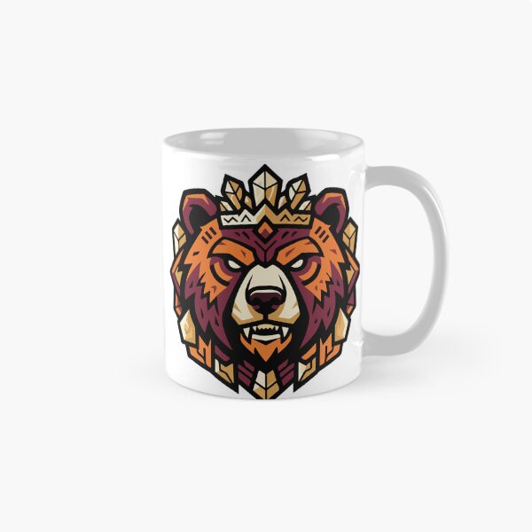 Item preview, Golden Crystal Bear King - Tribal Mascot Emblem designed and sold by YasminTaha.