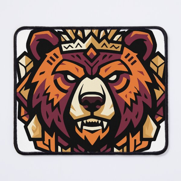 Item preview, Golden Crystal Bear King - Tribal Mascot Emblem designed and sold by YasminTaha.