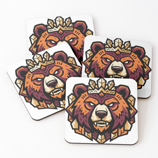 Item preview, Golden Crystal Bear King - Tribal Mascot Emblem designed and sold by YasminTaha.