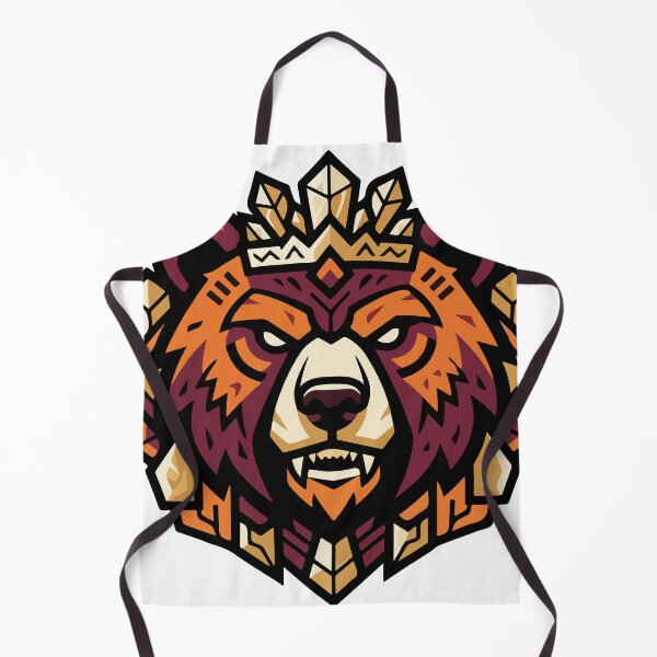 Item preview, Golden Crystal Bear King - Tribal Mascot Emblem designed and sold by YasminTaha.