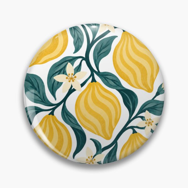 Item preview, Lemons Retro Folk Art Botanical Design designed and sold by VisualArtsOasis.