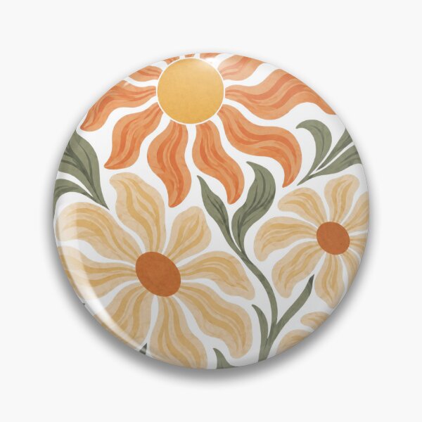 Item preview, Sun and Daisies Retro Folk Art Botanical Design designed and sold by VisualArtsOasis.