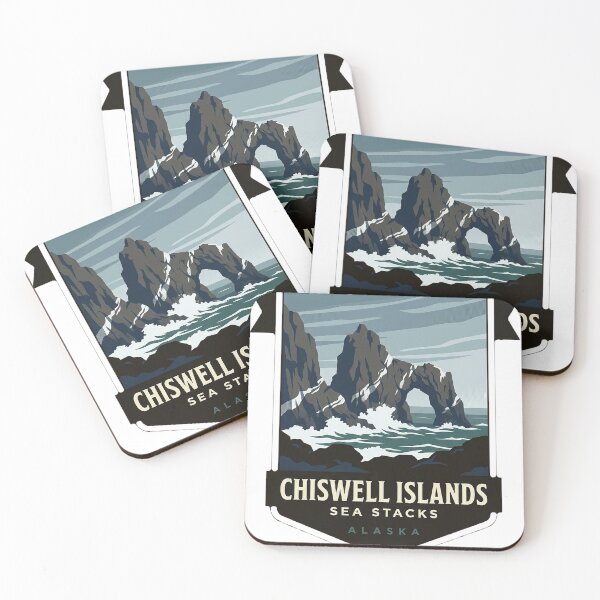 Item preview, Chiswell Islands Sea Stacks Resurrection Bay Alaska Sticker designed and sold by DetourDgn.