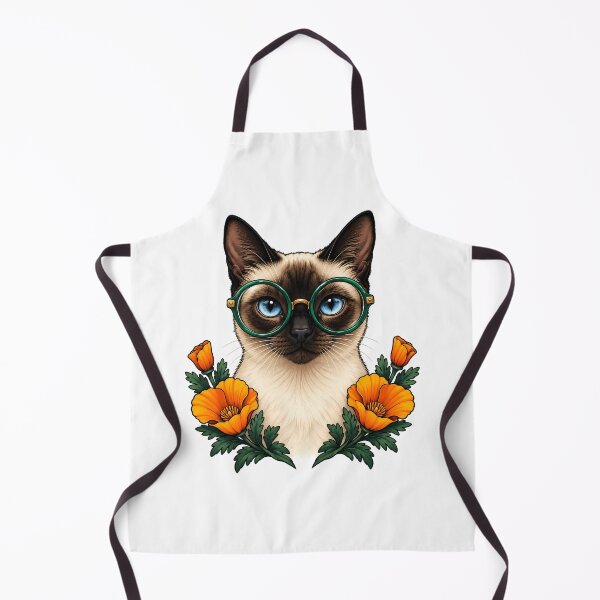 Item preview, Siamese Cat with Green Glasses designed and sold by Old's Cool Cat Studio.