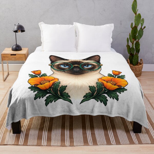 Item preview, Siamese Cat with Green Glasses designed and sold by Old's Cool Cat Studio.