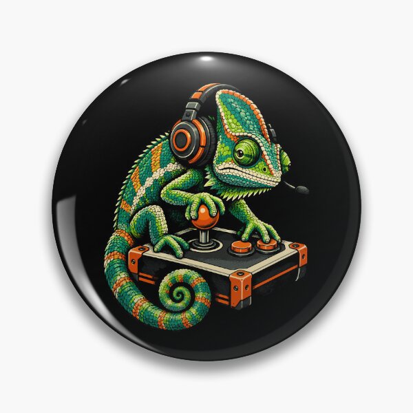 Item preview, Gamer Chameleon Headset Arcade Joystick Reptile designed and sold by andre-hollow.