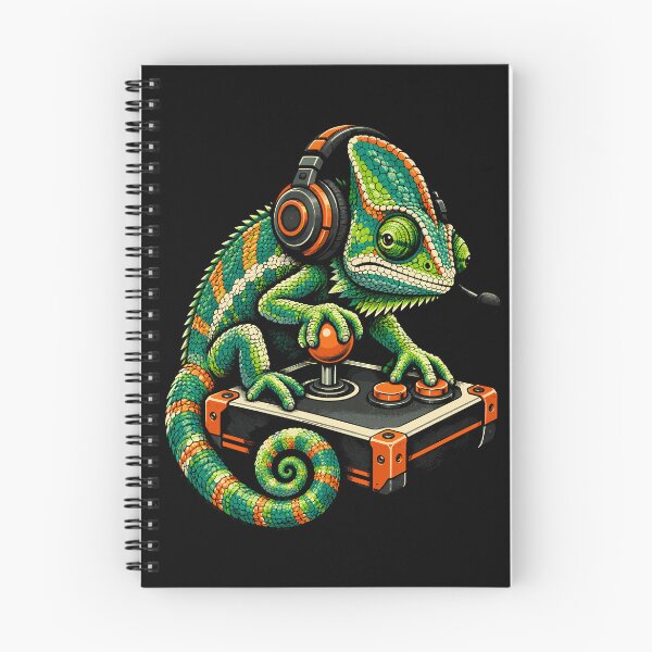 Item preview, Gamer Chameleon Headset Arcade Joystick Reptile designed and sold by andre-hollow.