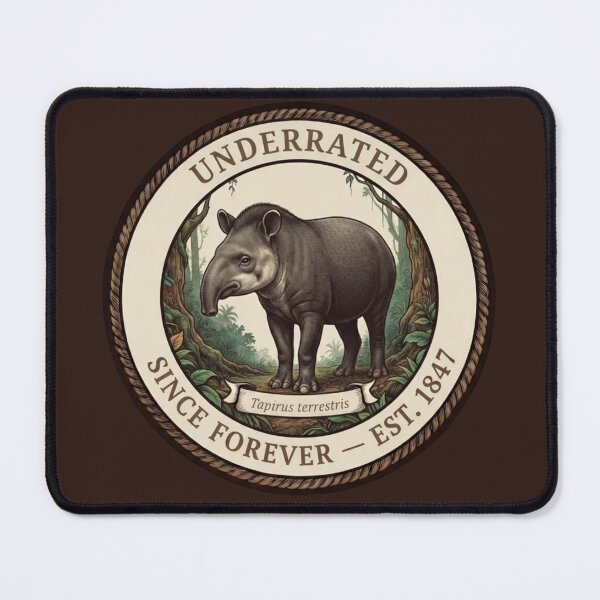 Item preview, Underrated Since Forever Tapir Humor Badge designed and sold by CalmCapy Co.