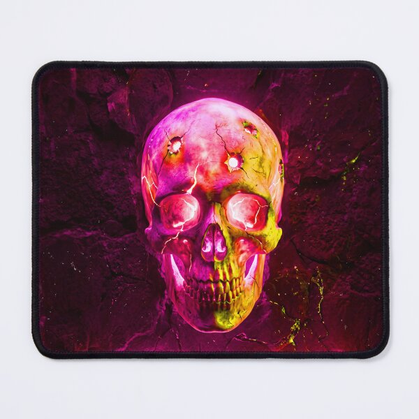 Item preview, NEON SKULL WITH BULLET HOLES designed and sold by NOIMION DIGITAL ART.
