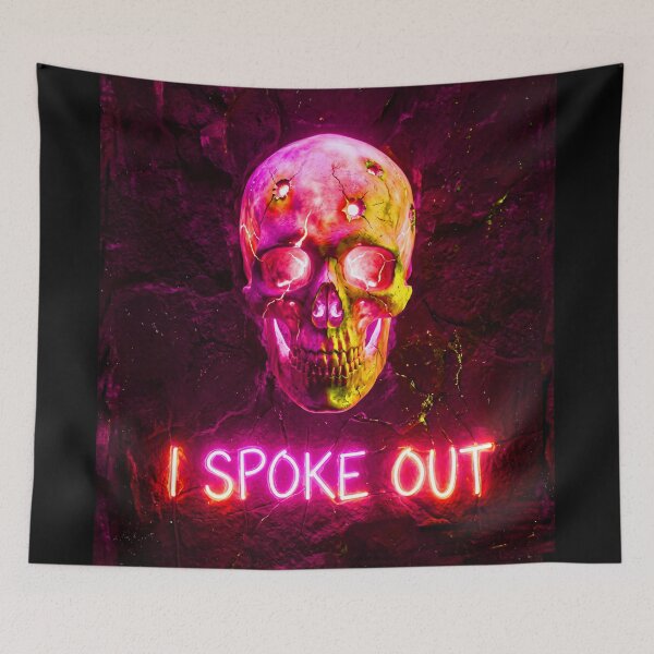 Item preview, NEON SKULL WITH BULLET HOLES designed and sold by NOIMION DIGITAL ART.