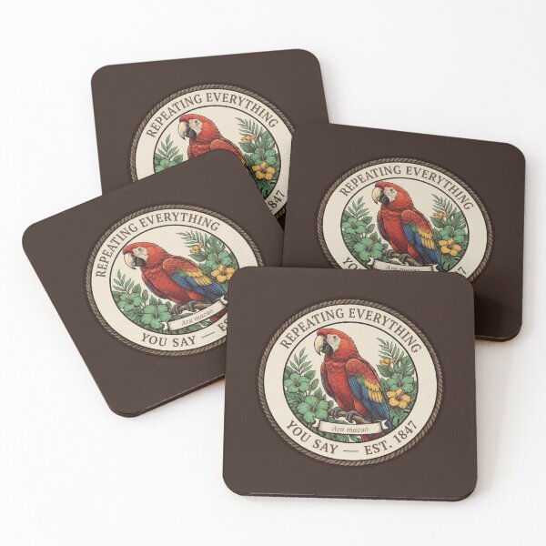 Item preview, Repeating Everything You Say Macaw Humor Badge designed and sold by CalmCapy Co.