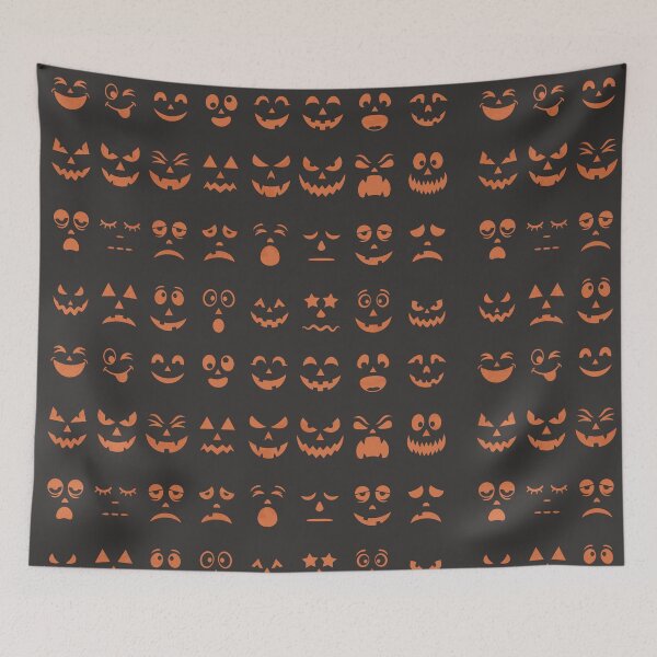 Item preview, Retro-style carved pumpkin expressions designed and sold by Shyla Marsare.