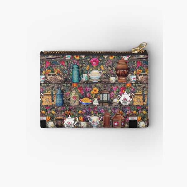 Item preview, Vintage Teapot Floral Shelves Pattern designed and sold by pinkal.
