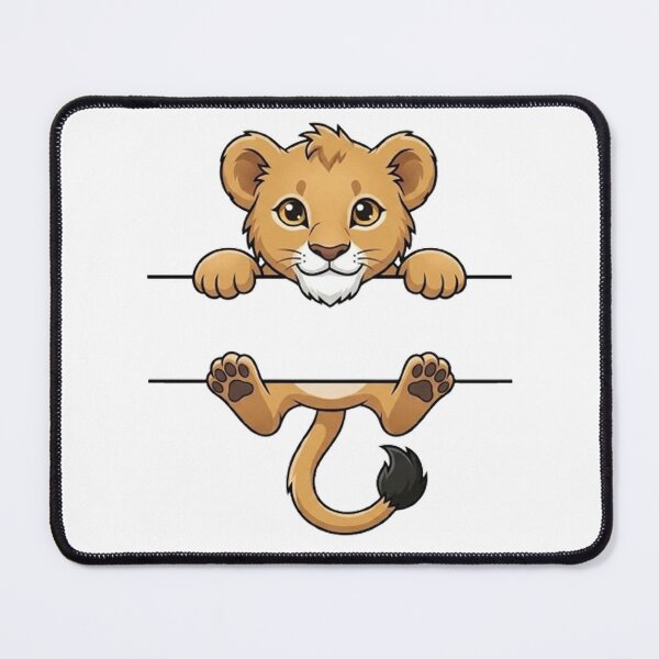 Item preview, Cute Peeking Lion Cub Name Frame Split Monogram designed and sold by PetalsPaws.