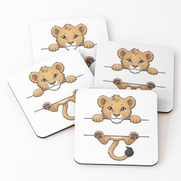 Item preview, Cute Peeking Lion Cub Name Frame Split Monogram designed and sold by PetalsPaws.