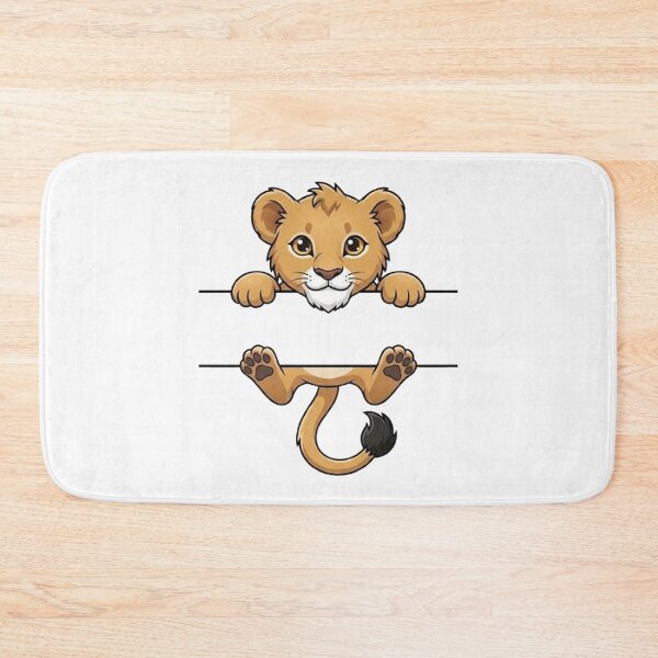 Item preview, Cute Peeking Lion Cub Name Frame Split Monogram designed and sold by PetalsPaws.