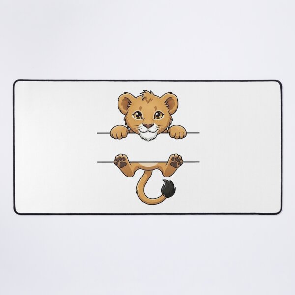Item preview, Cute Peeking Lion Cub Name Frame Split Monogram designed and sold by PetalsPaws.