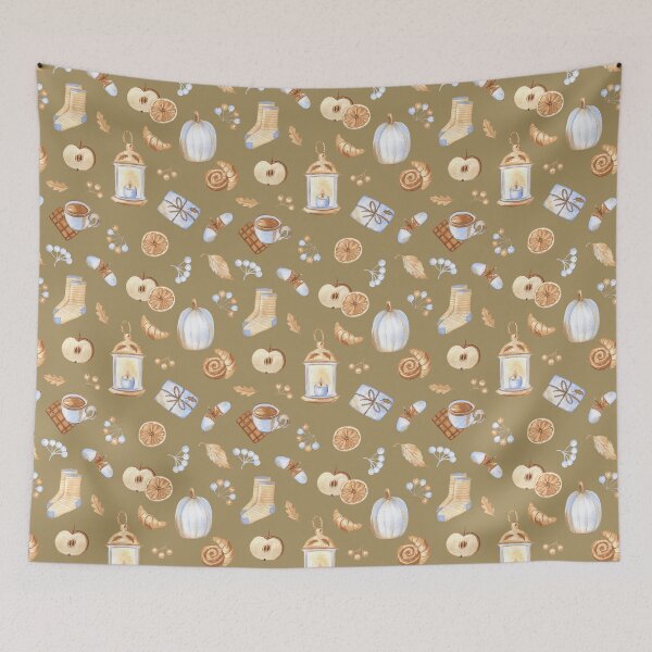Item preview, Cozy Autumn Harvest Throw Pillow | Pumpkin Coffee Cottagecore Home Decor designed and sold by FestivityFinds.