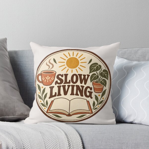 Item preview, Slow Living Vintage Retro Aesthetic Cozy Coffe Book Plant Lover Gift Pullover Hoodie / T-Shirt designed and sold by MCV-Designs.