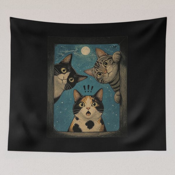 Item preview, 3 Cats Looking in a Box. designed and sold by Birdie and Flynn.