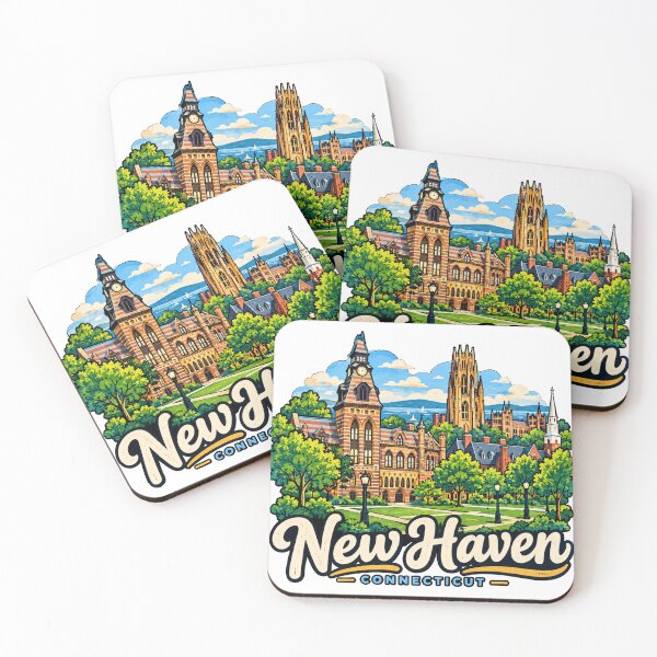Item preview, Hand Drawn New Haven Connecticut Travel Souvenir Landmark Gift designed and sold by MichaeIRellov.