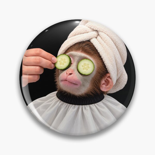 Item preview, Funny Monkey Spa Day Cucumber Face Mask Cute Relaxing Monkey designed and sold by Morescitaf.